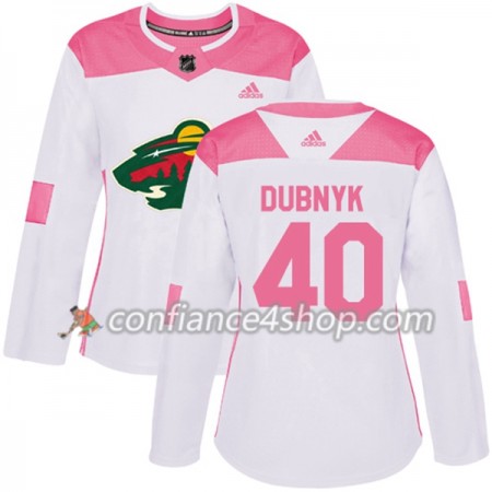Adidas Maillot de Hockey Minnesota Wild Devan Dubnyk 40 2017-2018 Blanc Rose Fashion Authentic - Femme Adidas Maillot de Hockey Minnesota Wild Devan Dubnyk 40 2017-2018 Blanc Rose Fashion Authentic - Femme